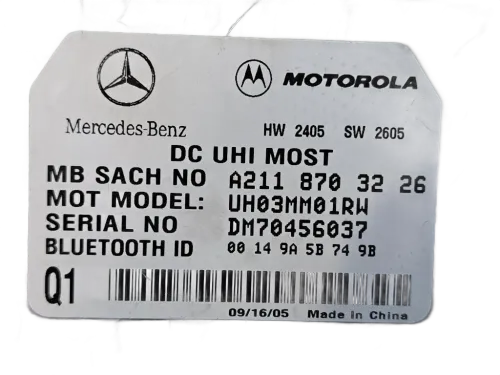 Centralina bluetooth telefono MERCEDES SLK W171 2° Serie
