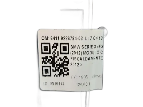 Comandi Clima BMW Serie 3 F30 Berlina
