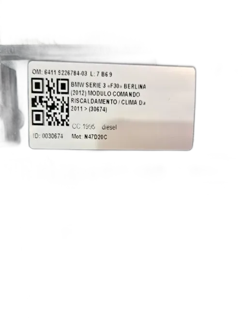 Comandi Clima BMW Serie 3 F31 Touring