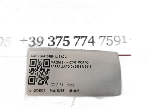 Corpo Farfallato MAZDA 6 Berlina 2° Serie