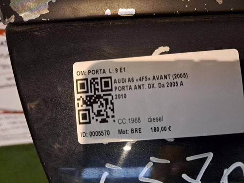 Portiera anteriore Destra AUDI A6 Avant Serie C6 (4F5) (04>12)