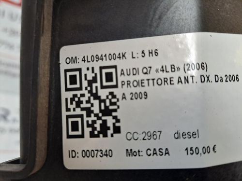 Faro anteriore Destro AUDI Q7 Serie (4LB) (05>15)