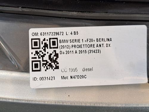 Faro anteriore Destro BMW Serie 1 F20 (11>19)