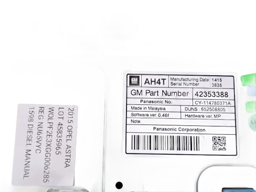 Display multifunzione computer di bordo OPEL Astra J 2° Serie
