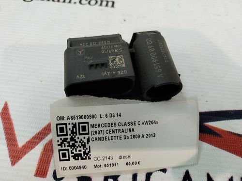 Centralina candelette MERCEDES Classe C Berlina W204