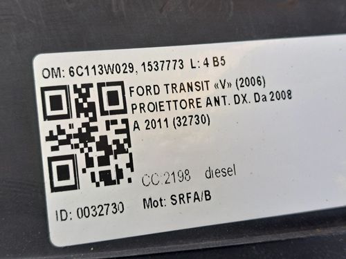 Faro anteriore Destro FORD Transit Serie (06>14)