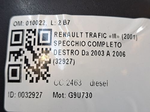 Specchietto Retrovisore Destro RENAULT Trafic Furgone