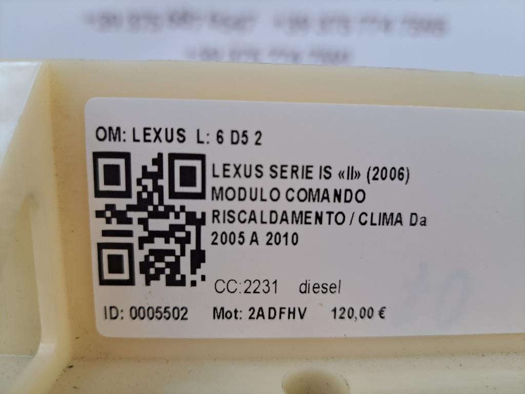 Comandi Clima LEXUS IS Serie (350) (05>13)