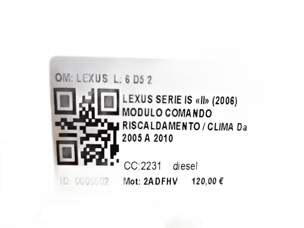 Comandi Clima LEXUS IS Serie (350) (05>13)