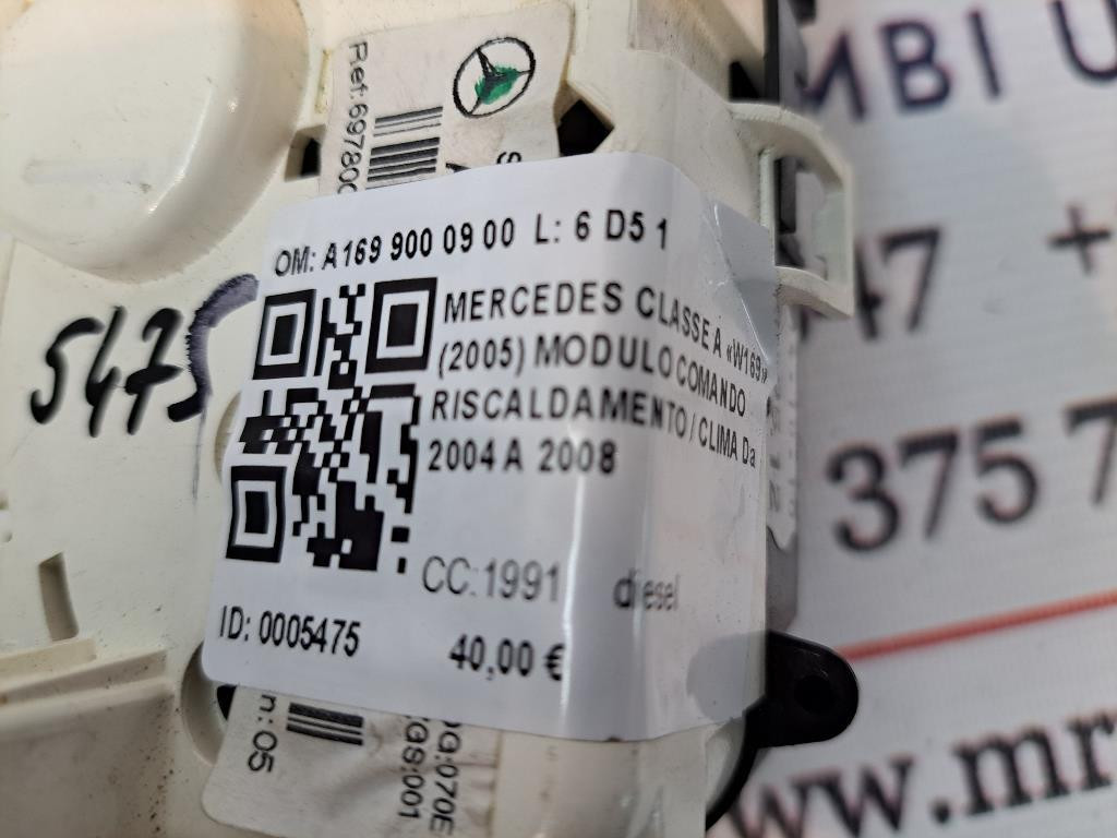 Comandi Clima MERCEDES Classe A W169 3° Serie