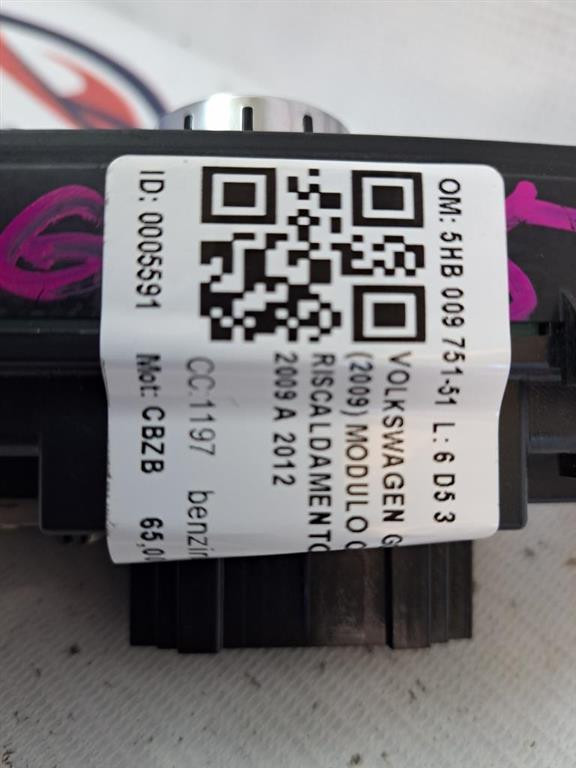 Comandi Clima VOLKSWAGEN Golf 6 Berlina (08>12)