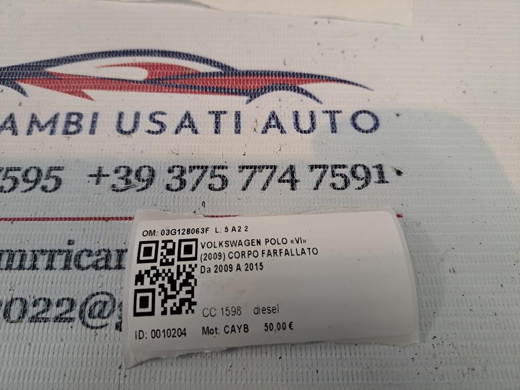 Corpo Farfallato VOLKSWAGEN Polo 5° Serie