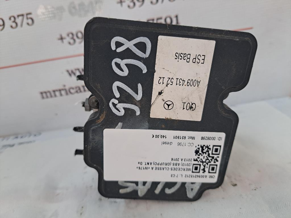 ABS MERCEDES Classe A Serie (W176) (12>18)