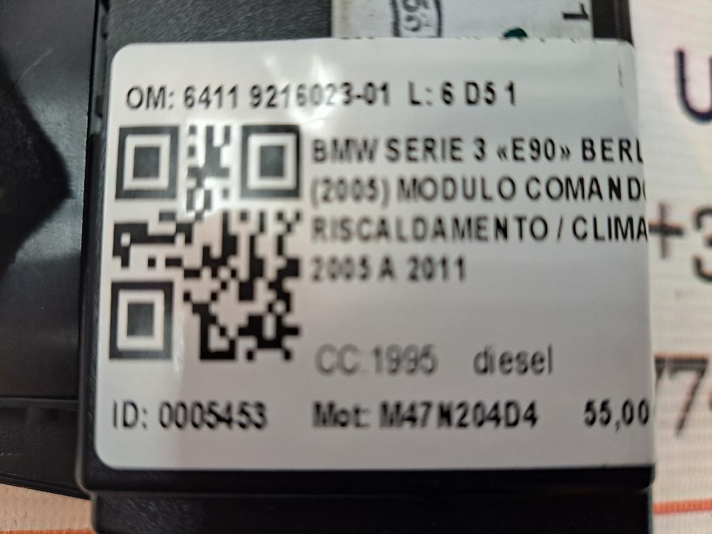 Comandi Clima BMW Serie 3 E90 Berlina 2° Serie