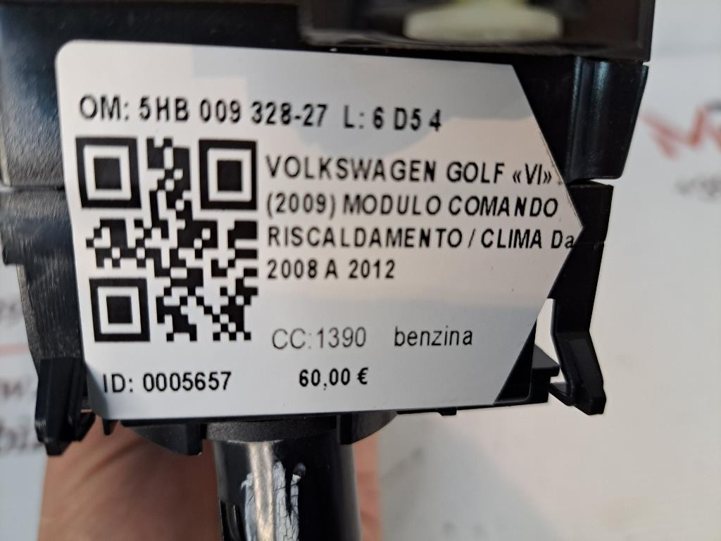 Comandi Clima VOLKSWAGEN Golf 6 Berlina (08>12)