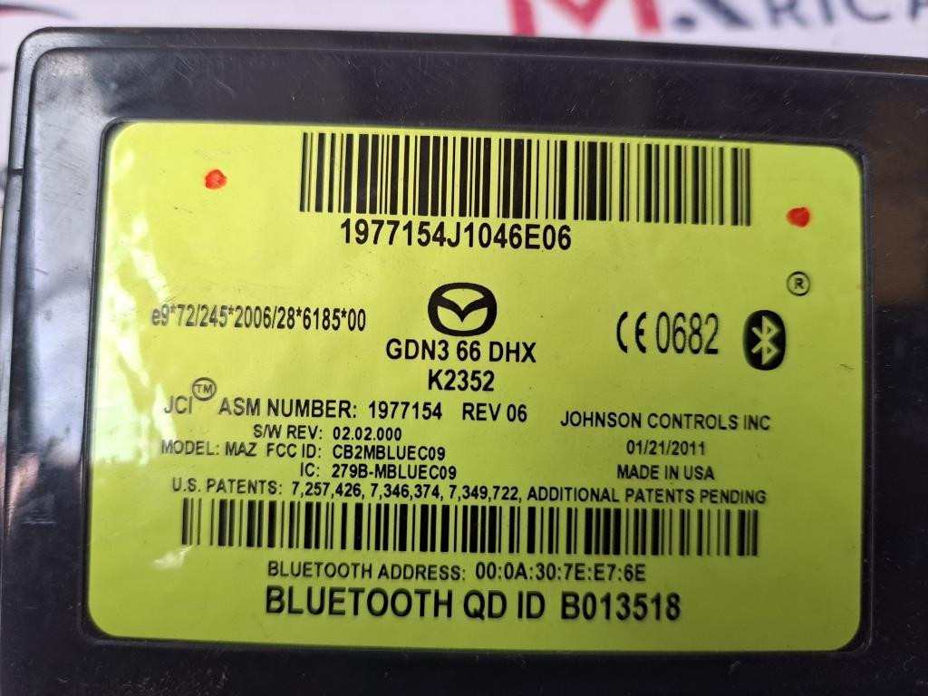 Centralina bluetooth telefono MAZDA 6 Berlina 2° Serie