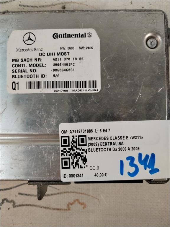 Centralina bluetooth telefono MERCEDES Classe E Berlina W211 (02>07)