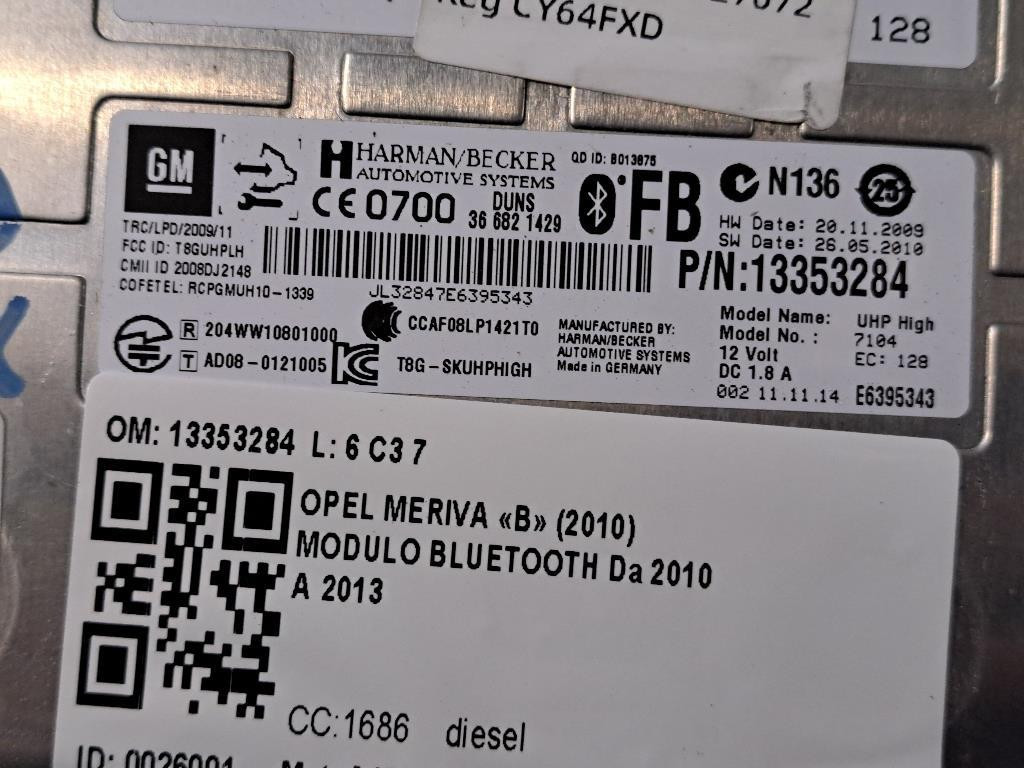 Centralina bluetooth telefono OPEL Meriva 3° Serie