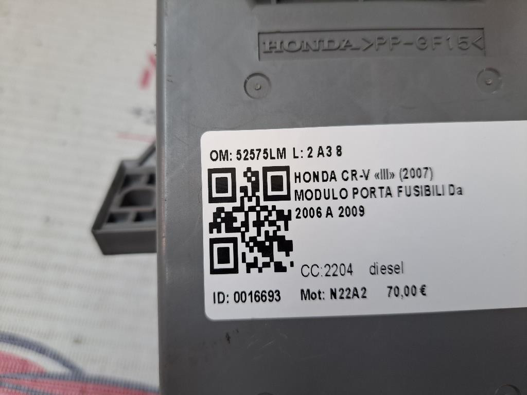 box contenitore porta fusibili HONDA CR-V 4° Serie (07>12)