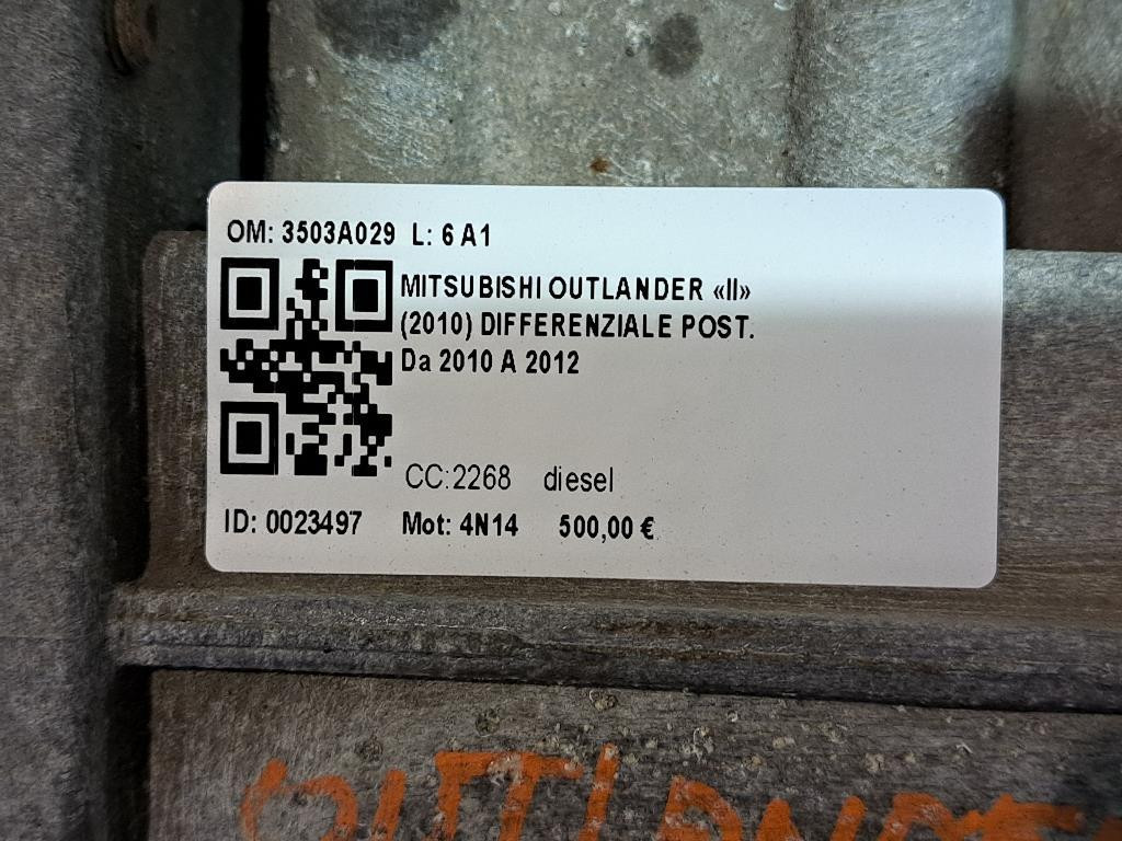 Differenziale Posteriore MITSUBISHI Outlander Serie (CW0) (09>12)