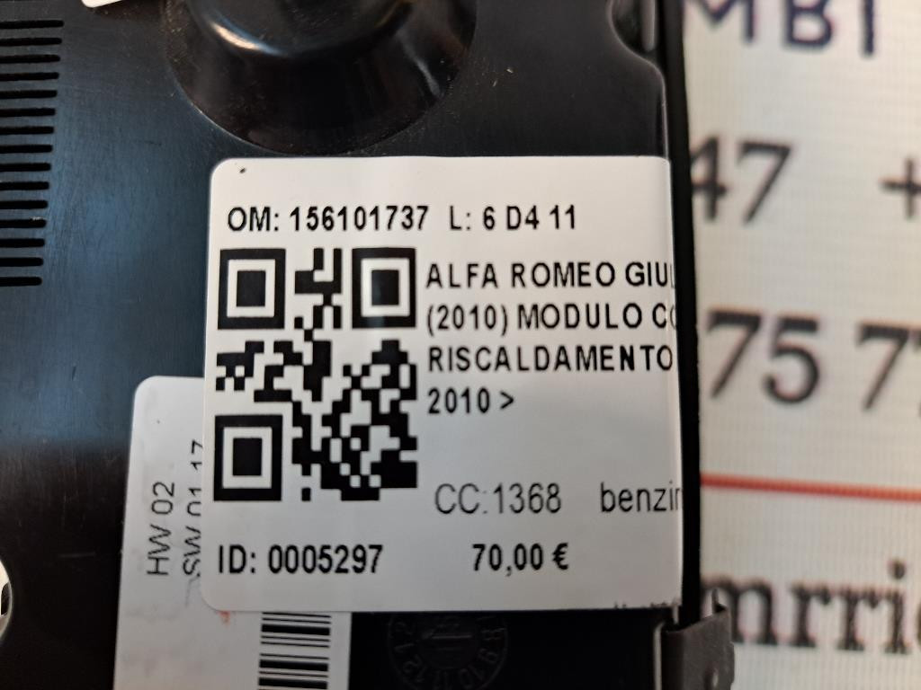 Comandi Clima ALFA ROMEO Giulietta Serie (940_) (10>13)