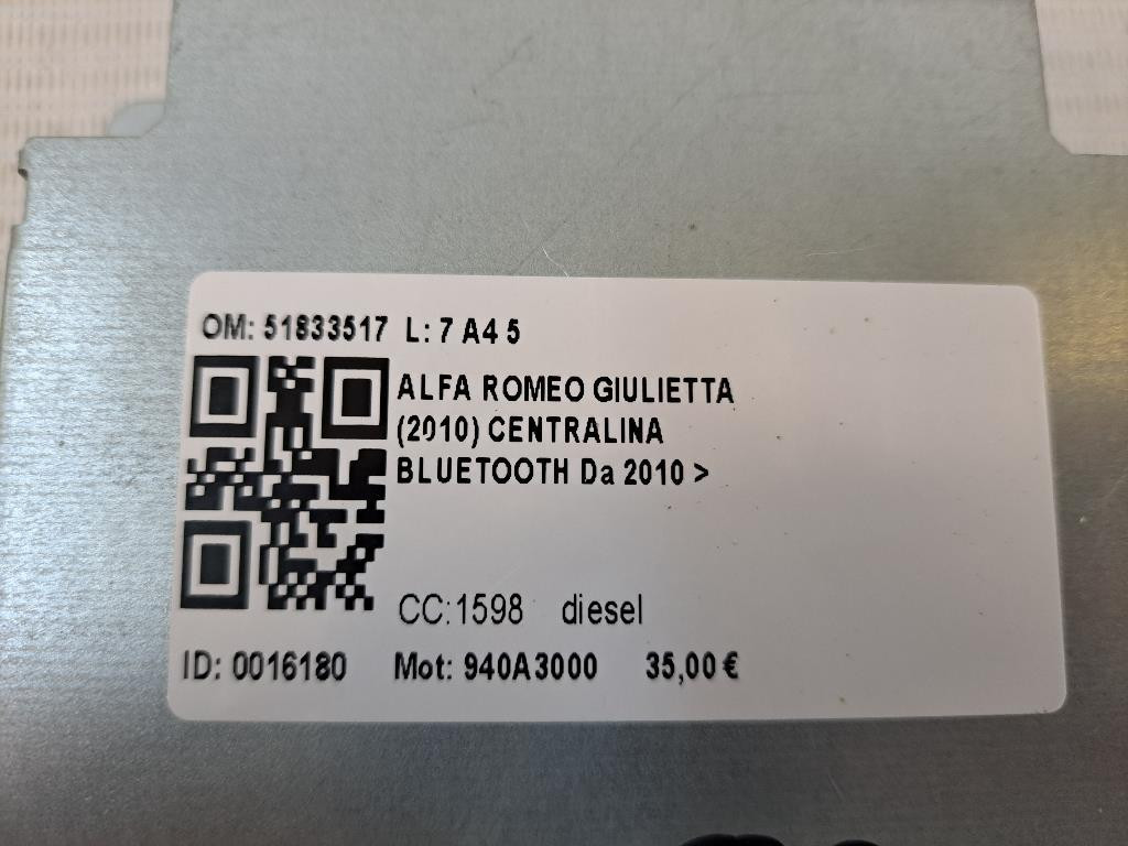 Centralina bluetooth telefono ALFA ROMEO Giulietta Serie (940_) (10>13)
