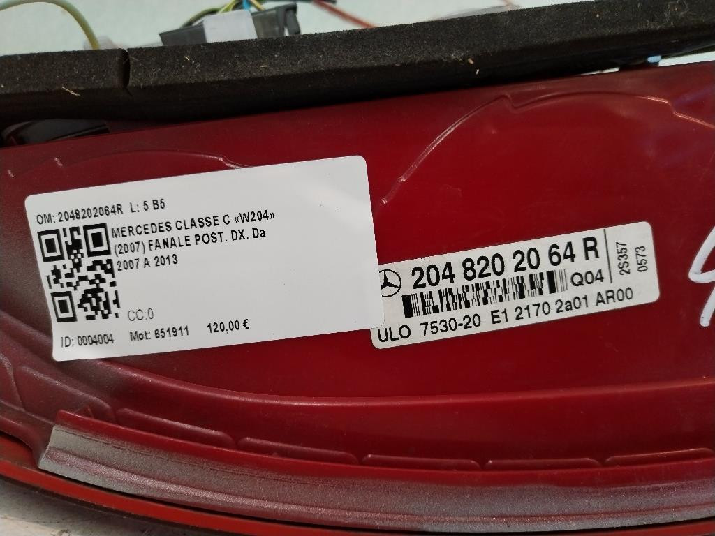 Stop fanale posteriore a LED Destro MERCEDES Classe C Berlina W204