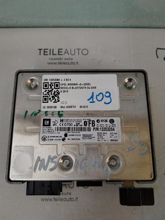 Centralina bluetooth telefono OPEL Insignia Berlina
