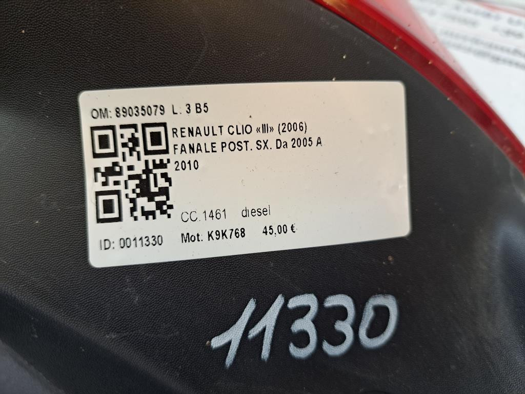 Stop fanale Posteriore Sinistro RENAULT Clio Serie (04>08)