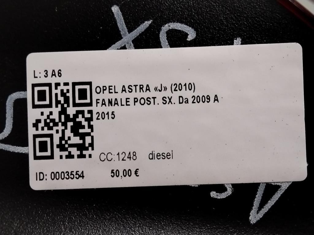 Stop fanale Posteriore Sinistro OPEL Astra J