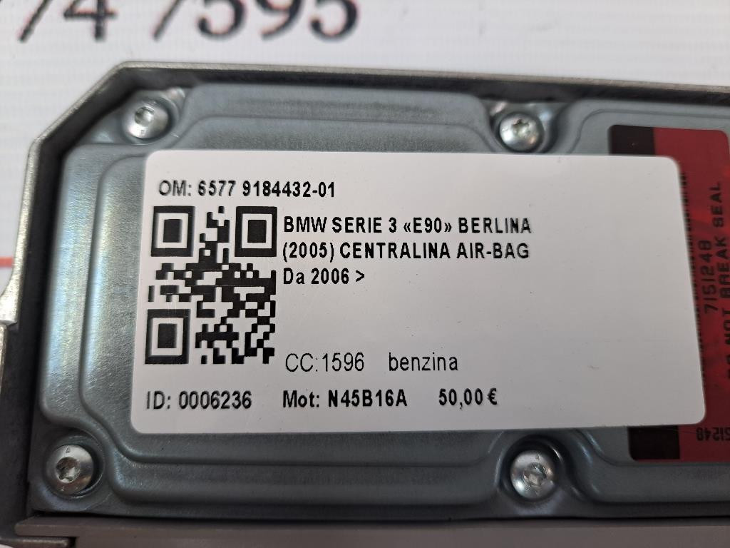 Centralina Airbag BMW Serie 3 E90 Berlina 2° Serie