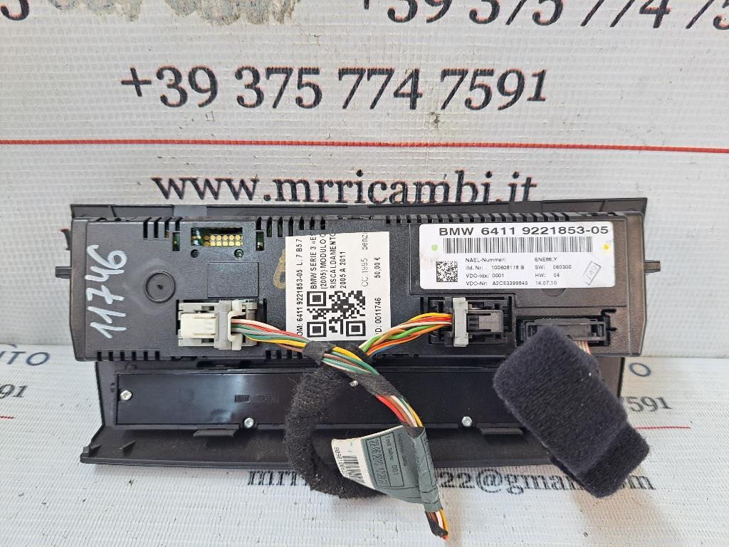 Comandi Clima BMW Serie 3 E90 Berlina 2° Serie