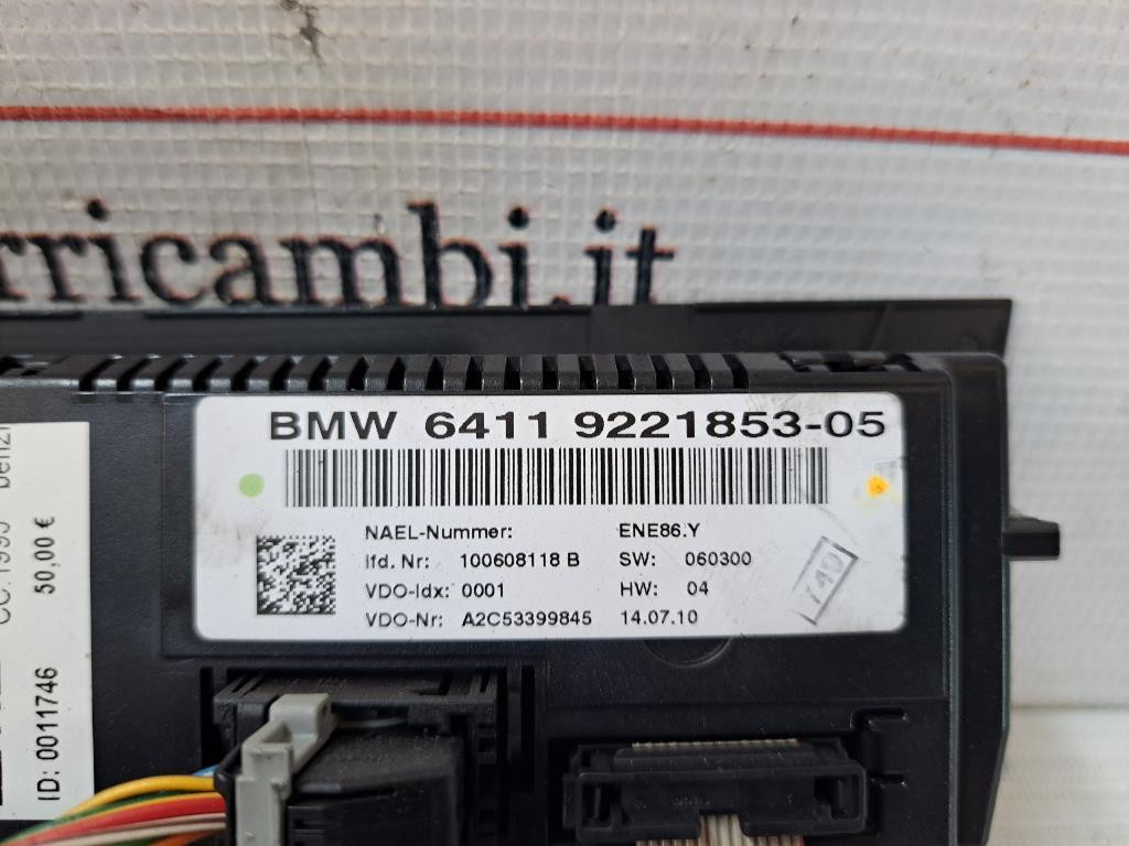 Comandi Clima BMW Serie 3 E90 Berlina 2° Serie