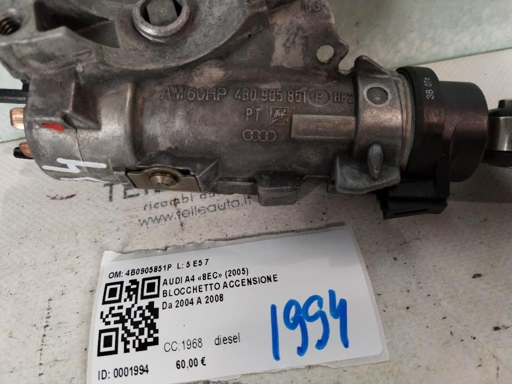 Blocchetto Accensione AUDI A4 Avant (8ED) (04>08)