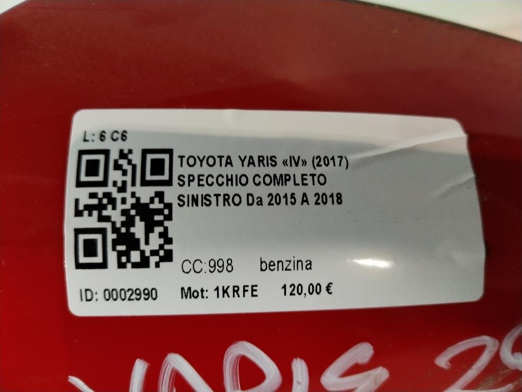 Specchietto Retrovisore Sinistro TOYOTA Yaris Serie (17>)