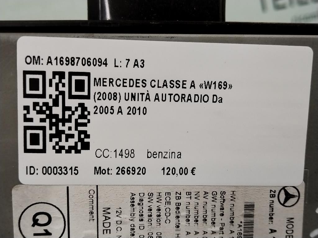 Autoradio MERCEDES Classe A W169 4° Serie