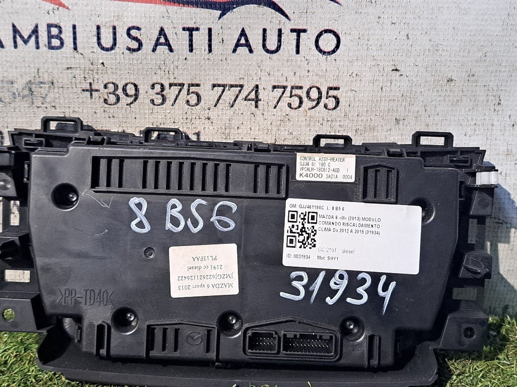Comandi Clima MAZDA 6 3 serie Berlina (12>)