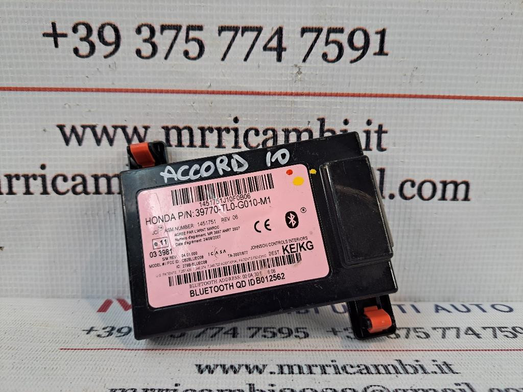 Centralina bluetooth telefono HONDA Accord Berlina 8° Serie