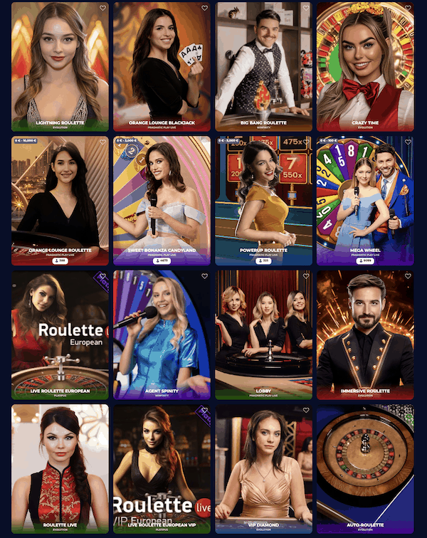 giochi di casinò dal vivo su Casino Nine